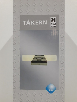 Seinävalaisin Tåkern 2lmp (brushed steel, bath, uusi)