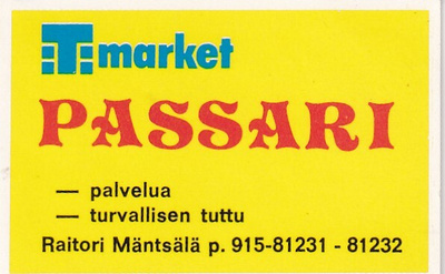 Mäntsälä. T - Market Passari    s67
