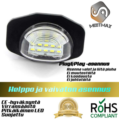 Toyota LED rekisterikilven valot — kirkkaan valkoinen 6000