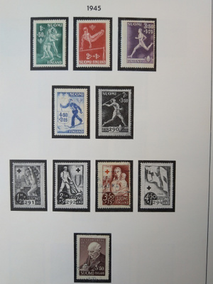 1945 Suomi postimerkki 6 kpl