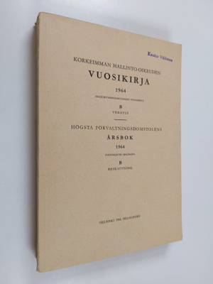 Korkeimman hallinto-oikeuden vuosikirja 1964 B, Verotus