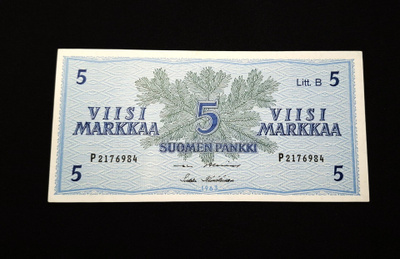 5 Markkaa 1963 Kunto 9-10