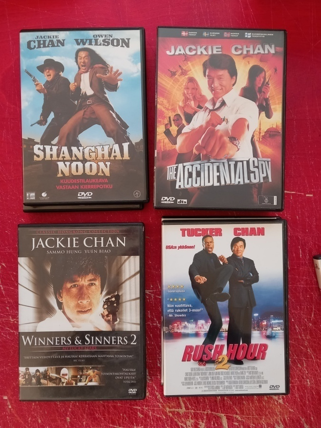 Jackie Chan dvd valikoima 3€/kpl
