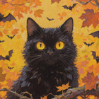 Halloween musta kissa, lepakot syksyllä - pikkukuva 1