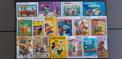 Walt Disney Postimerkkejä ** 16 kpl