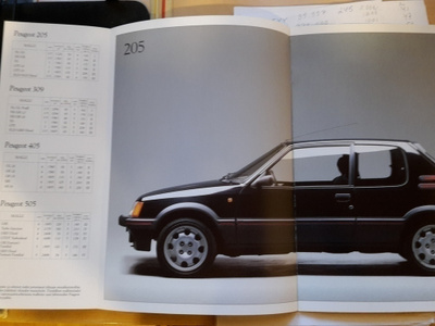 Peugeot mallisto -esite, 1988