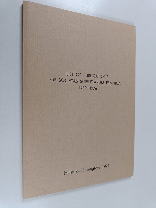 Hans Stenbäck : List of publications of Societas scientia...