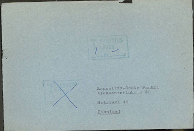 1970-luvulta 2 "T lunastus/lösen" leimaa kuorella