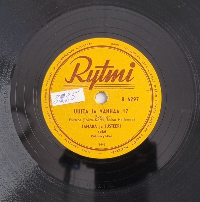 Savikiekko 1956 - Tamara ja Justeeri - Rytmi R 6297