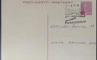 Kuvaleima PUNKAHARJU kulk. ehiökortilla 1972