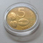 5 mk 1992 UNC, Norppavitonen alkuperäisessä kapselissa. - pikkukuva 1