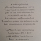 Tomas Tranströmer "Kootut runot 1954-2000" - pikkukuva 3