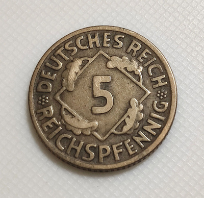 Saksa 5 Pfennig 1924D