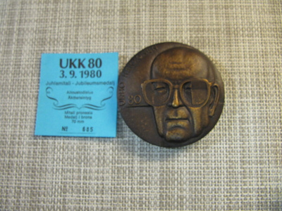 Urho Kekkonen 80 V juhlamitali /Kauko Räsänen -1980. UKK-80