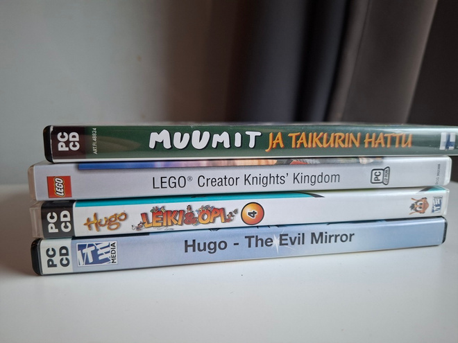 Pelipaketti, lasten PC (4 kpl, Hugo ym)