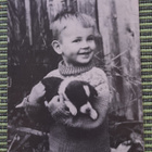 lapsikortti, pojalla koiranpentu, kulkenut 1988 - pikkukuva 1