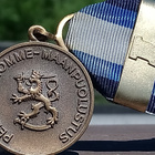 Upseeri merkki. Kullanvärinen solki. Siisti nauha. - pikkukuva 2