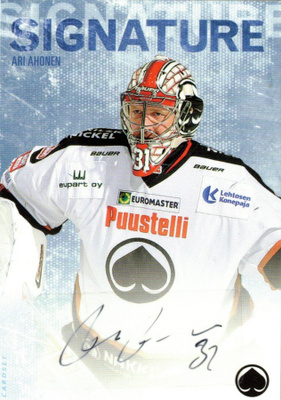 2016-17 Cardset ARI AHONEN Ässät Signature nimmari