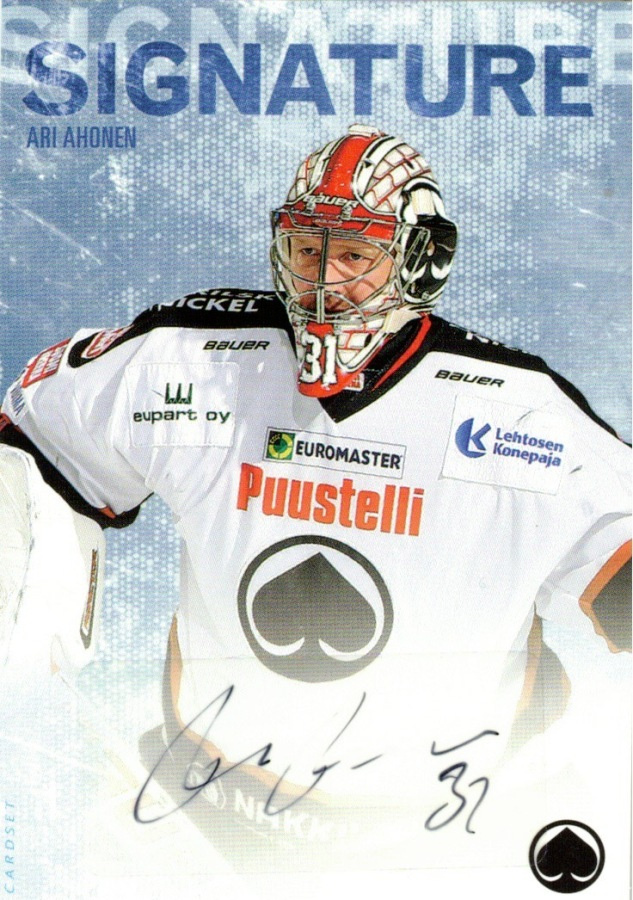 2016-17 Cardset ARI AHONEN Ässät Signature nimmari