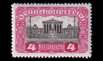 Itävalta 287A ** Parlamenttirakennus 4 Kr (12½) (1919)