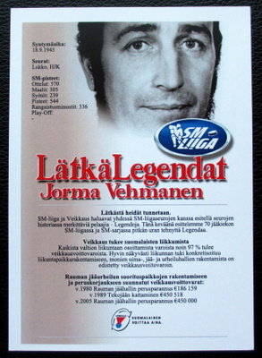 Jorma Vehmanen LUKKO Lätkälegendat