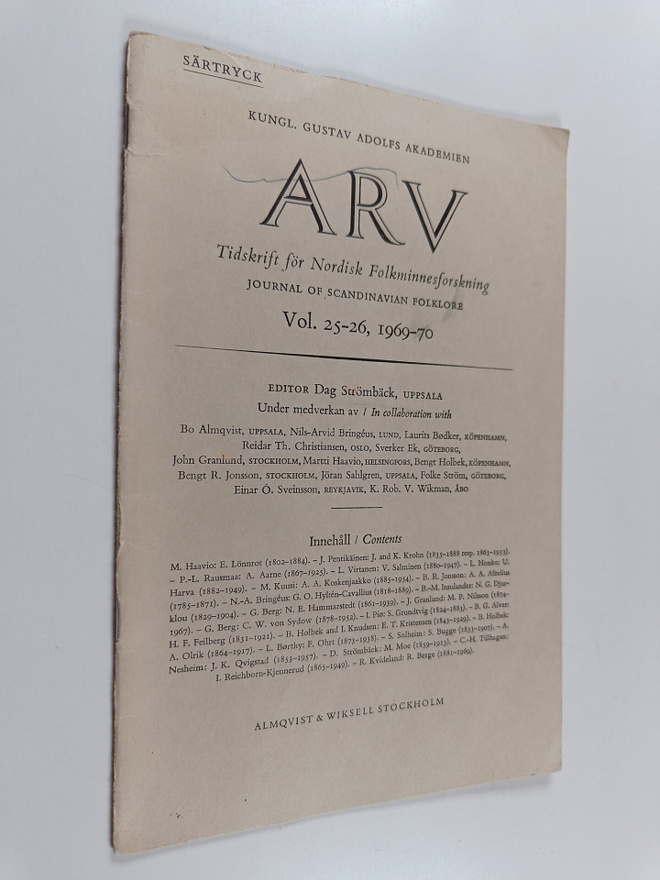 Arv : Tidskrift för Nordisk Folkminnesforskning = Journal...