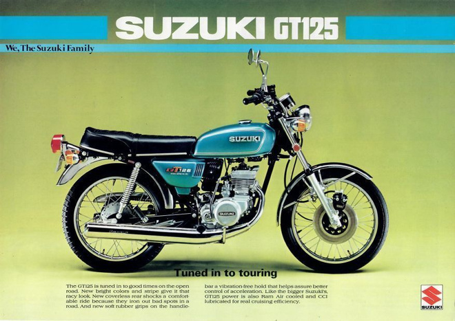 Suzuki GT125 1974 – eng.kielinen esite (MINT)