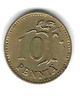1968 10 PENNIÄ KOLIKKO KÄYTETTY