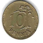 1968 10 PENNIÄ KOLIKKO KÄYTETTY - pikkukuva 1