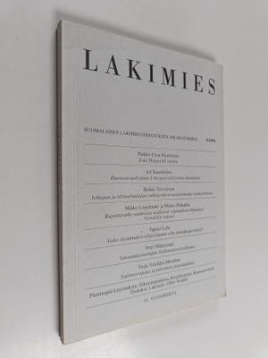Lakimies 8/1994 : Suomalaisen lakimiesyhdistyksen aikakau...
