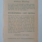 Aldous Huxley : Bocksprång i det gröna - pikkukuva 2