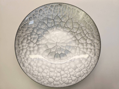 Nybro Crystal Croco -lasivati, hopea/musta, 39 cm