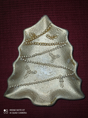 Joulukuusi kynttilälautanen pituus 17cm