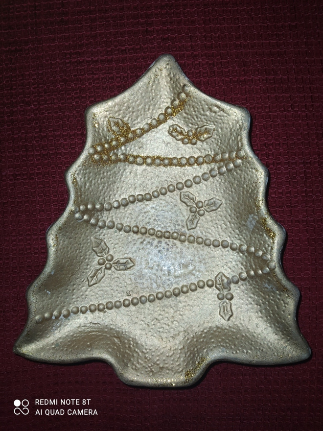Joulukuusi kynttilälautanen pituus 17cm