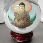 UPEA ISOHKO BUDDHA LASIPALLO + JALUSTA - pikkukuva 1
