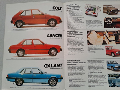 Mitsubishi Colt, Lancer ja Galant -esite, 1982