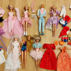 7kpl nukkeja + vaatteita (Barbie yms., 80-luku) - pikkukuva 1