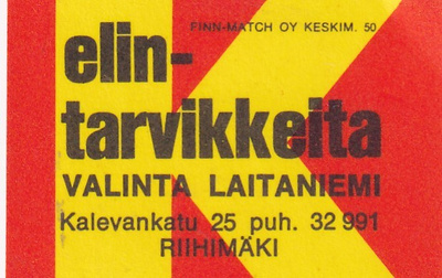 Riihimäki. Valinta  Laitaniemi   b584