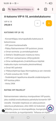 VIP-pääsylippu EPPU NORMAALI 6.8.