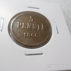 5 penniä 1866 komea hieman patinoitunut kulkematon, - pikkukuva 3