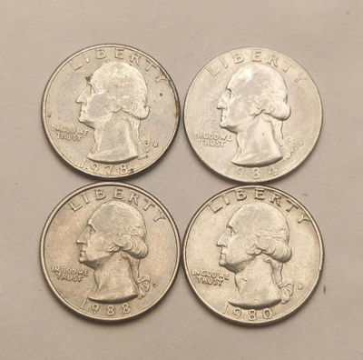Quarter Dollar USA erä (4 kpl)