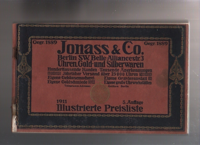 Saksalainen hintaluettelo 1911, Jonass & Co., 652 s., kuvite