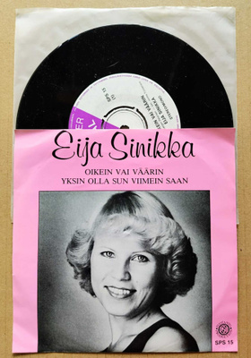 EIJA SINIKKA: Oikein vai väärin – Blue Master 7” 1977 + KK