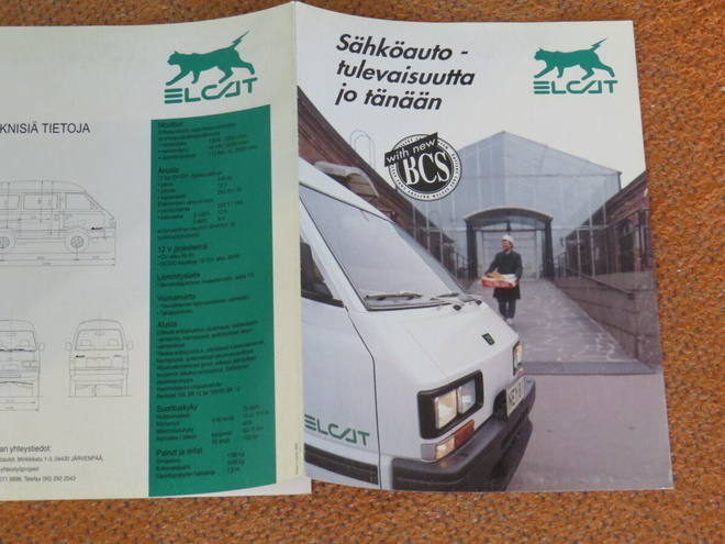 1992 Elcat sähköauto esite - KUIN UUSI - suomalainen
