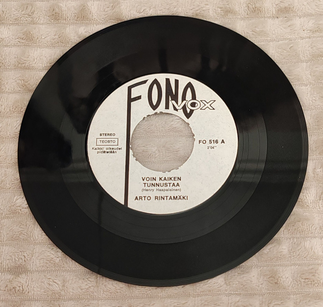 Arto Rintamäki Voin Tunnustaa Kaiken 7"Single