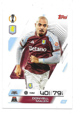 2025-26 Topps Match Attax #90 Donyell Malen , Aston Villa