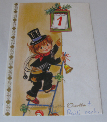 Onnelista Uutta Vuotta, postileima v. 1977