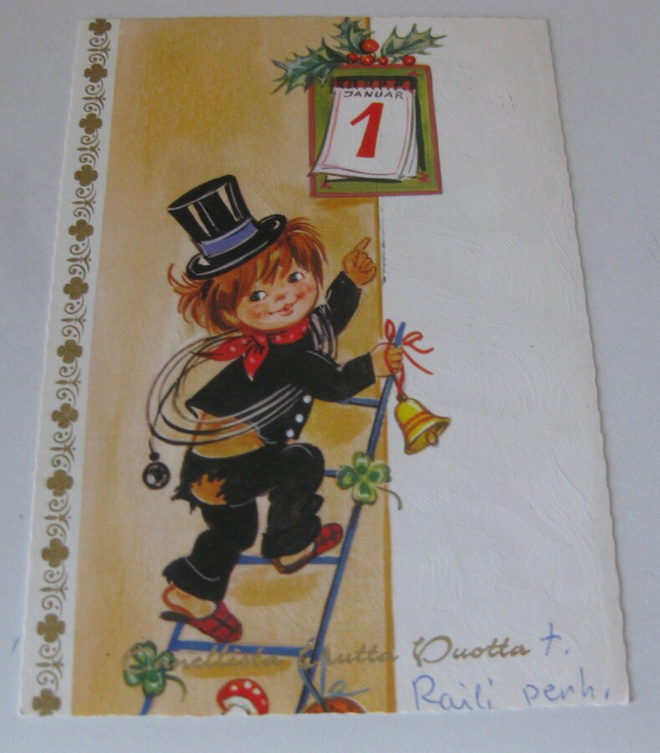 Onnelista Uutta Vuotta, postileima v. 1977