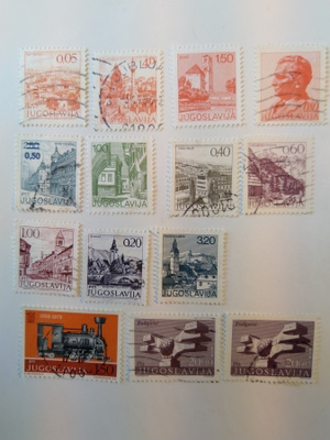 Postimerkki Jugoslavia 13 erilaista