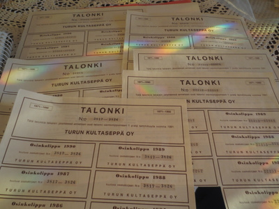 6 Arkkia Talonki Turun Kultaseppä, Osinkolippuja